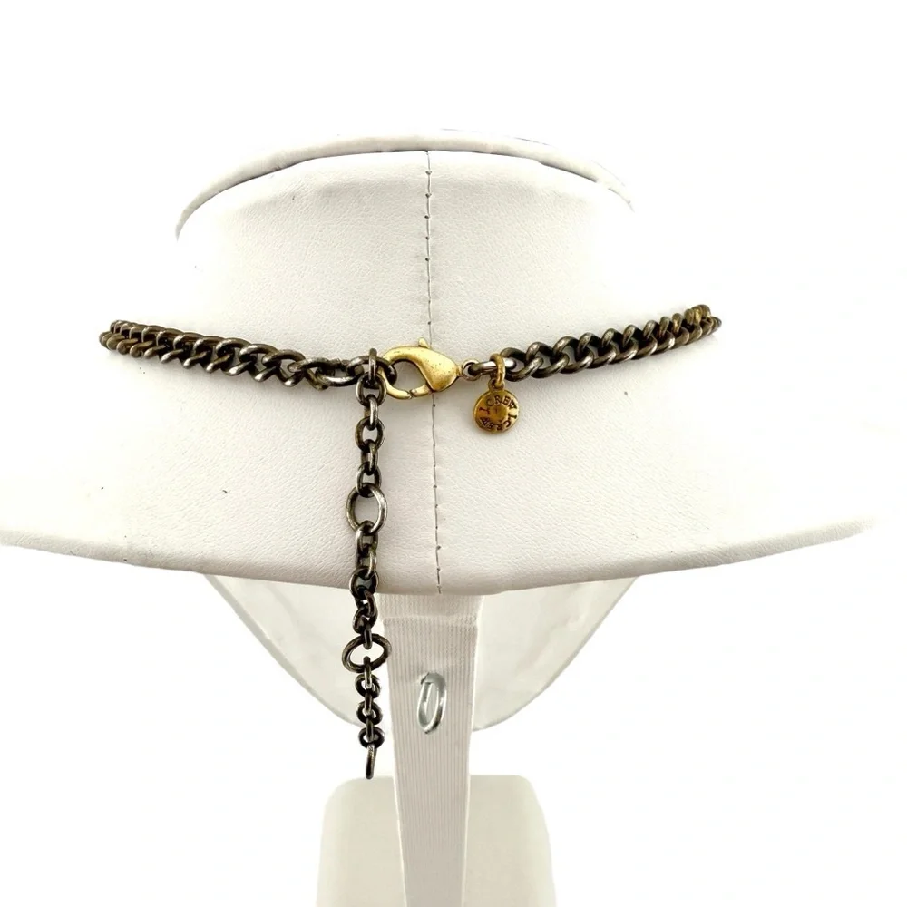 J. Crew White and Gold Floral Necklace